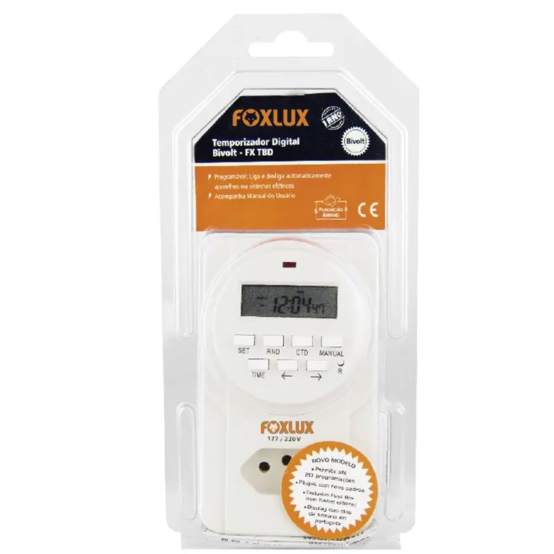 Timer Digital Bivolt Programável Foxlux