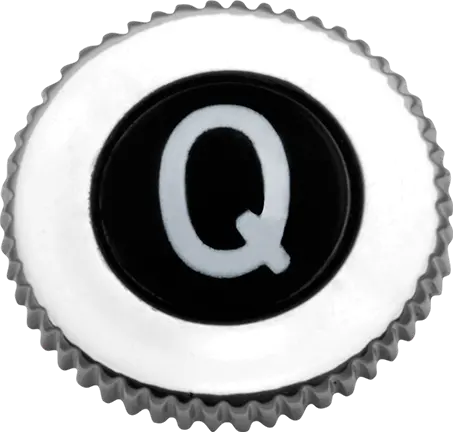 Botão Q com Rosca Cromado com Fundo Preto para Volante Padrão Deca Blukit (ref. 100202)