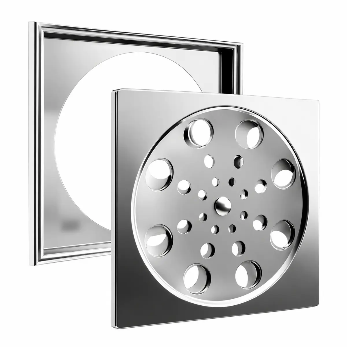 Grelha Quadrada 100 mm em Aço Inox com Porta-Grelha Roco