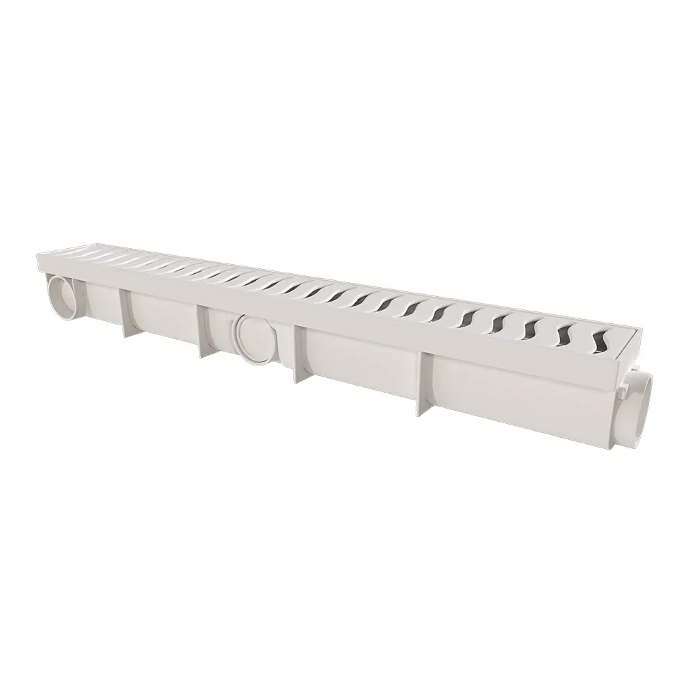 Ralo Linear Modular 6 x 50 cm Branco com Grelha ABS Estrela