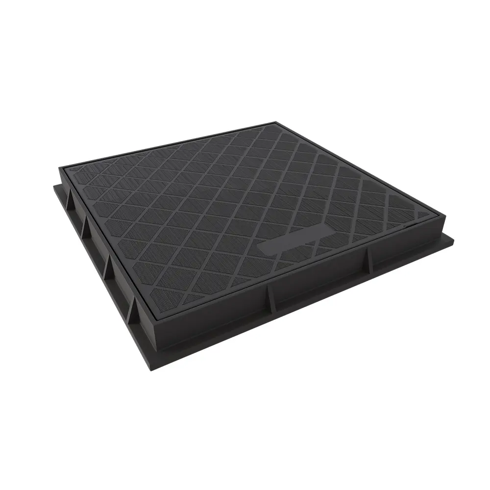 Tampão Quadrado 40 x 40 cm com Porta-Tampa em Polipropileno Estrela