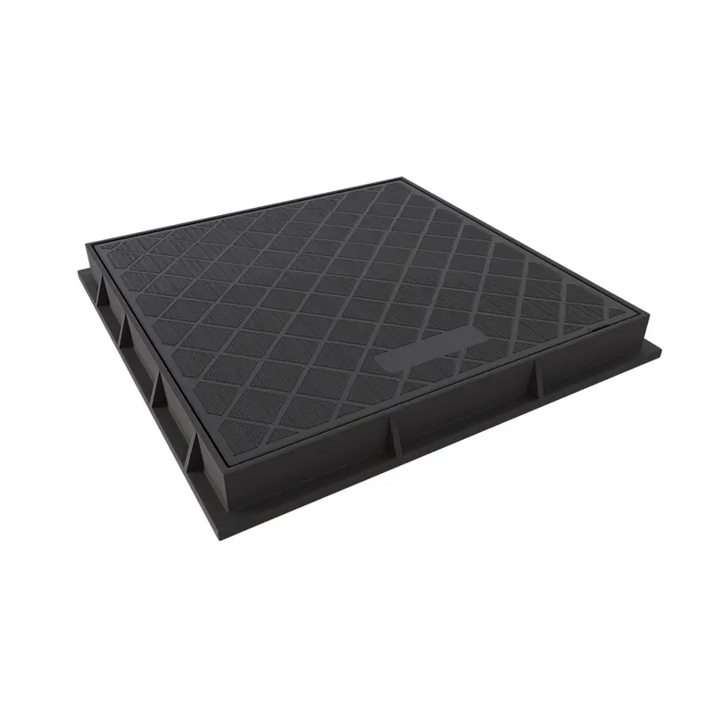 Tampão Quadrado 40 x 40 cm com Porta-Tampa em Polipropileno Estrela