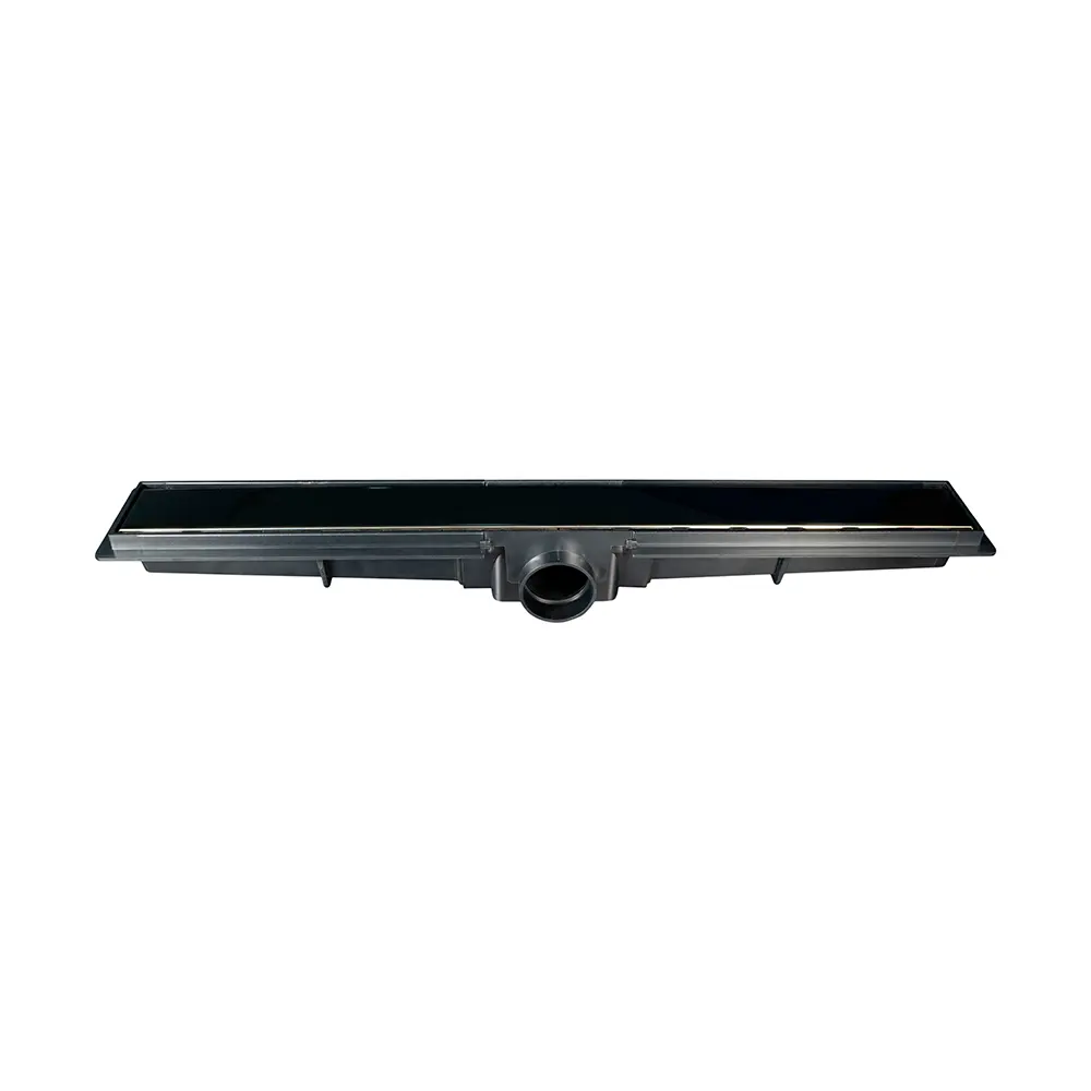 Ralo Linear Inox Black 5 x 100 cm com Grelha Preta Estrela