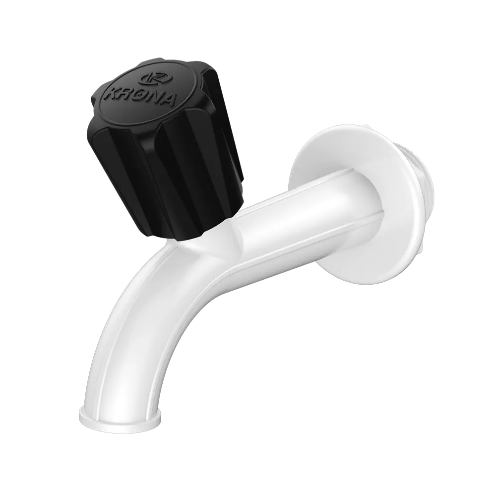 Torneira de Parede Slim Bicolor Preto e Branco para Tanque e Jardim