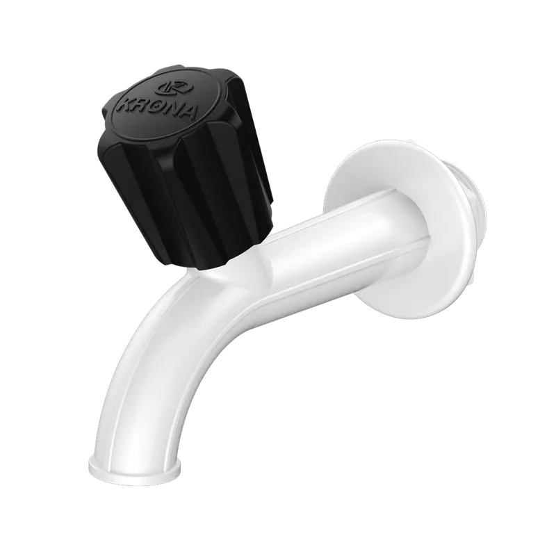 Torneira de Parede Slim Bicolor Preto e Branco para Tanque e Jardim