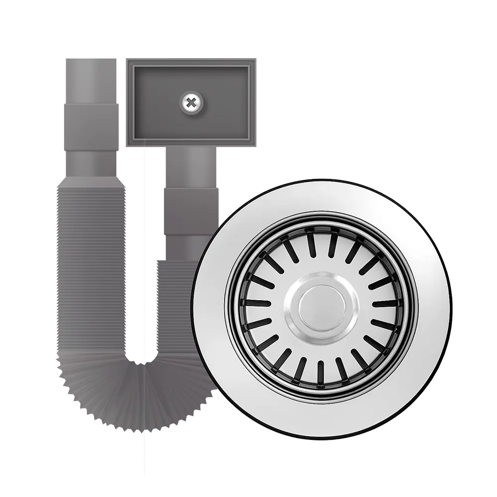 Válvula Americana para Pia Inox 4.1/2" com Ladrão e Puxador Metálico Pádova