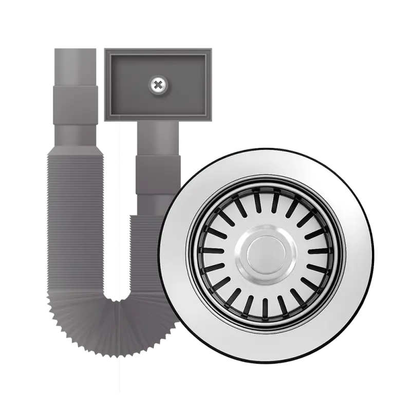 Válvula Americana para Pia Inox 4.1/2" com Ladrão e Puxador Metálico Pádova