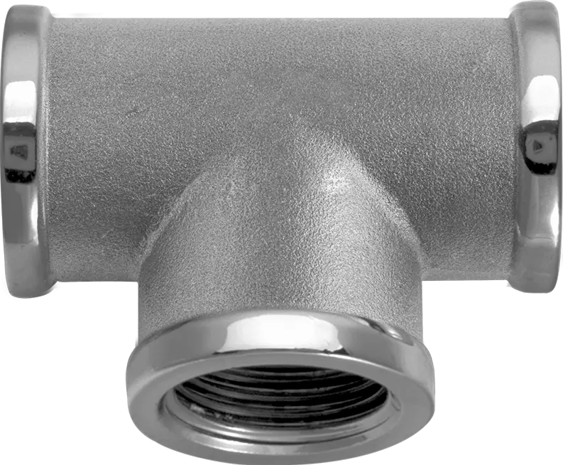 Tê de Latão Niquelado Rosca 1/2" Blukit