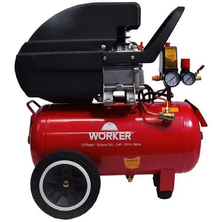 Compressor de Ar 2 HP 24 Litros 8 Bar 127V Worker