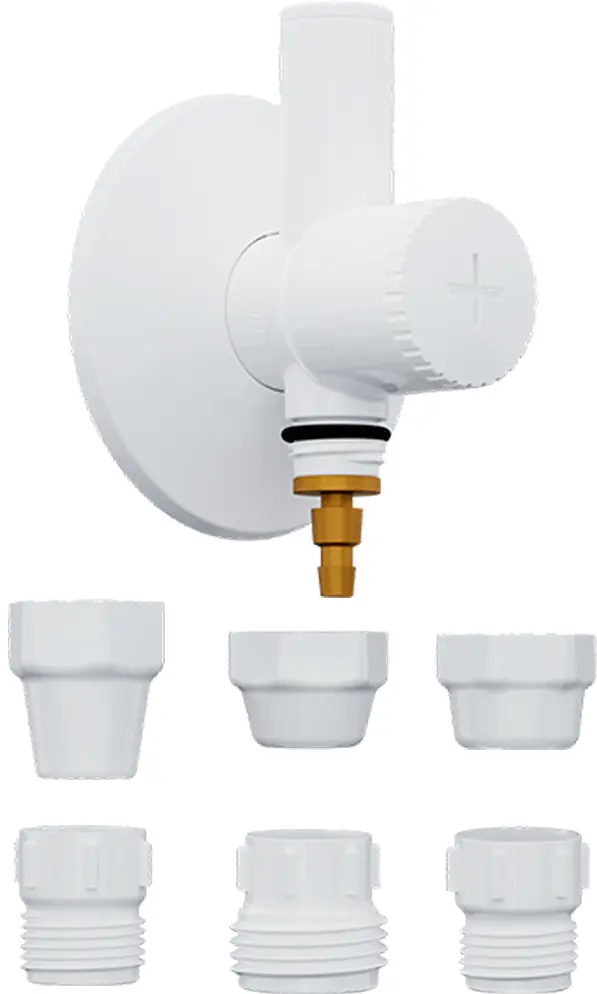 Adaptador para Filtro de Água em ABS Branco com Registro Integrado Blukit