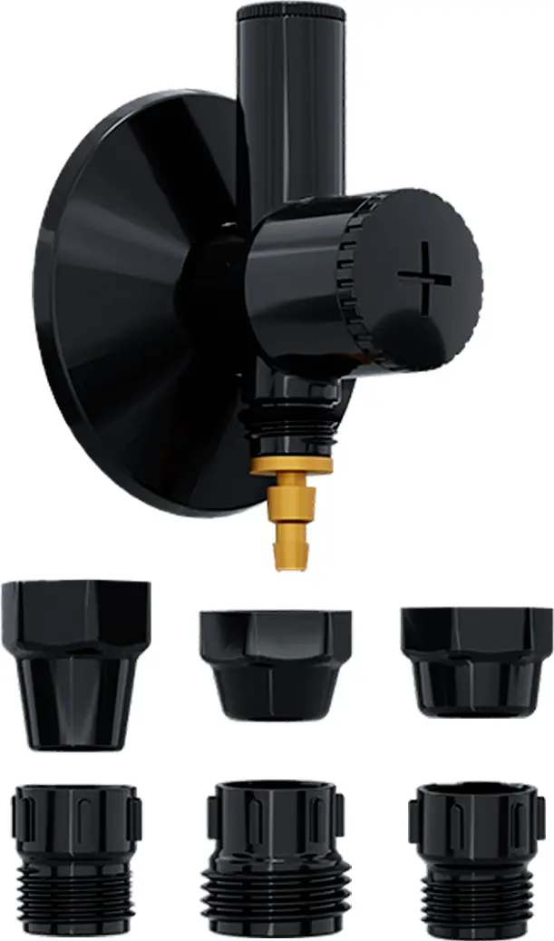 Adaptador para Filtro de Água em ABS Preto com Registro Integrado Blukit