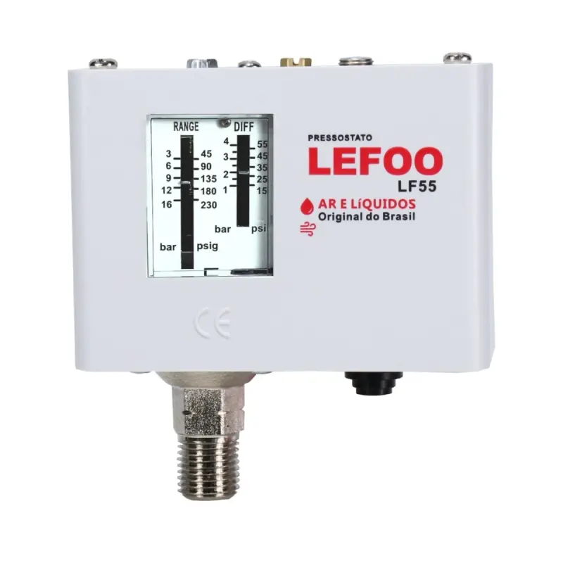Pressostato Regulável para Água e Ar 3 a 16kg LF55-03W