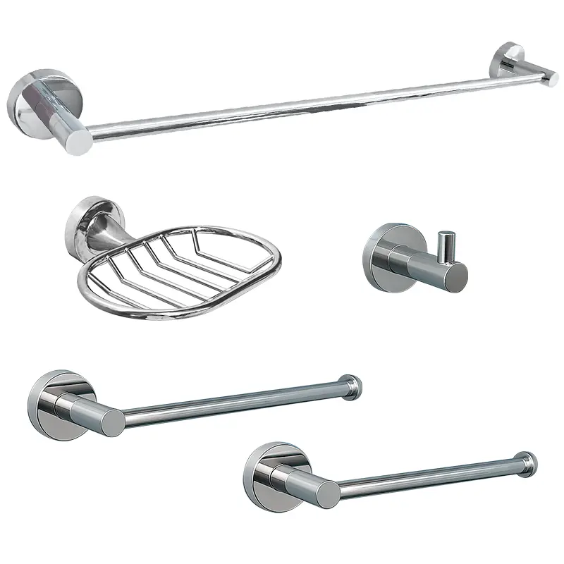 Kit de Acessórios para Banheiro Slim Cromado 5 Peças